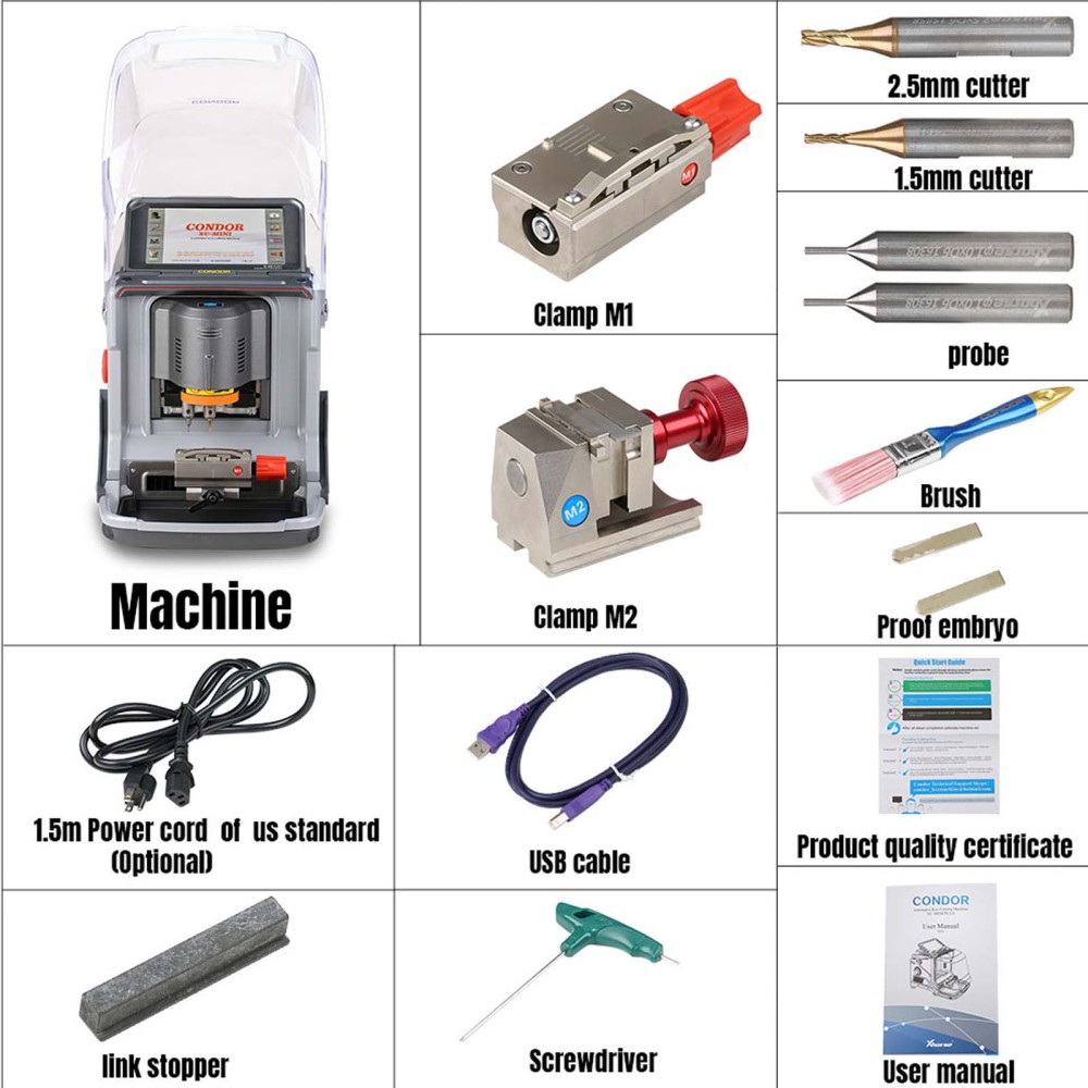 Xhorse Condor XC-Mini Plus Automatic Key Cutting Machine Master Series with 3 Years Warranty