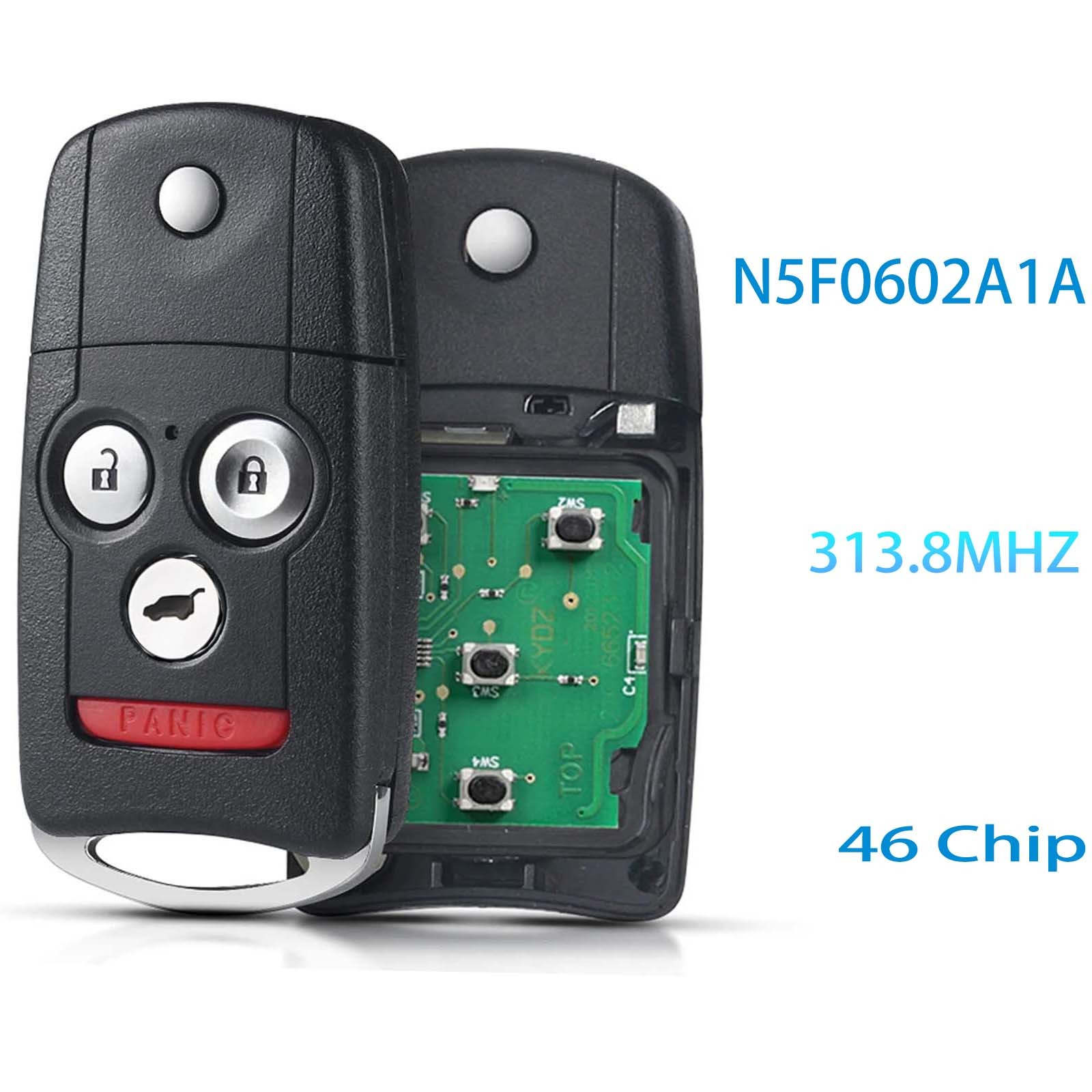 (313.8MHz) N5F0602A1A Remote Key 4Button PCF7936 Chip For Acura