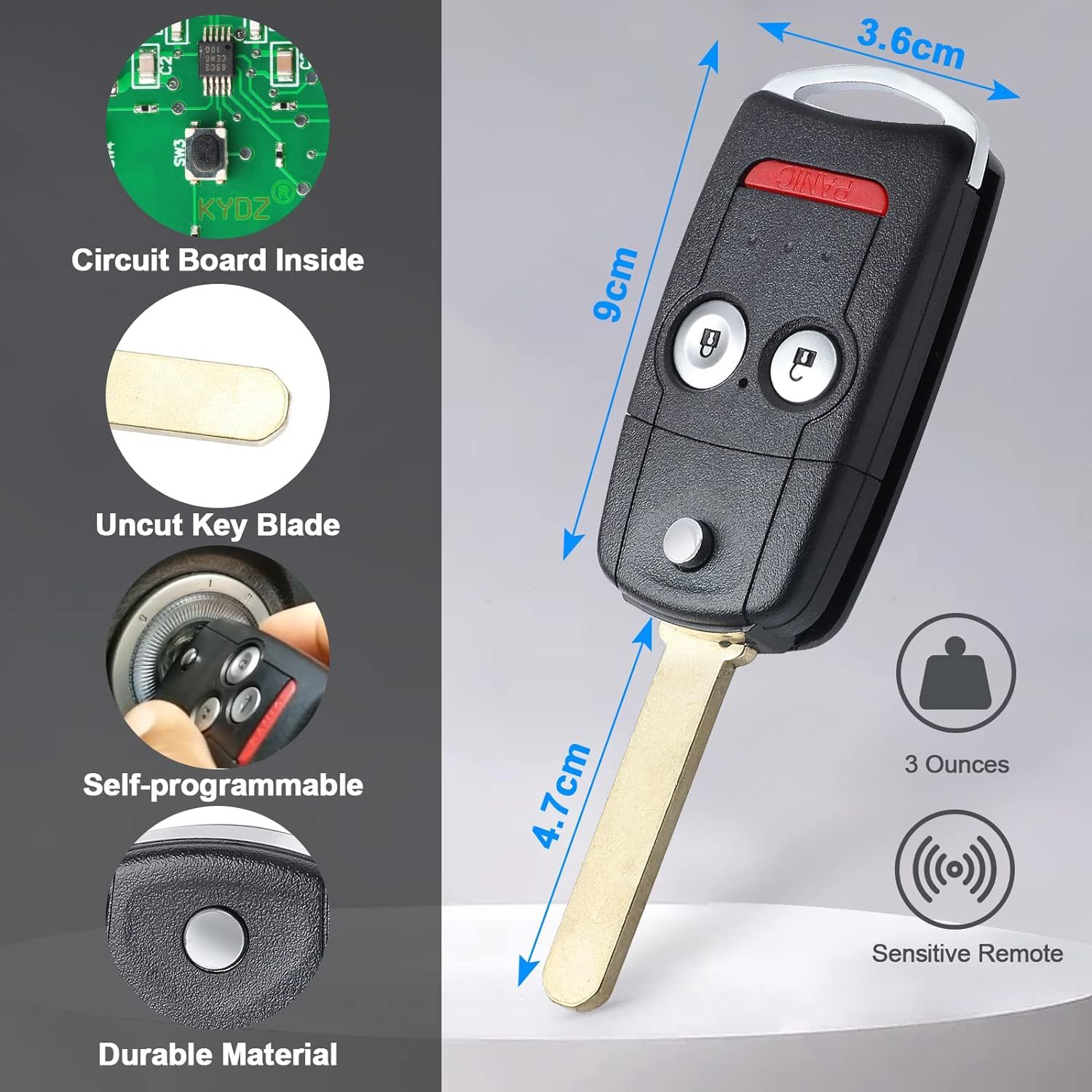 (313.8MHz) N5F0602A1A Remote Key PCF7936 Chip For Acura