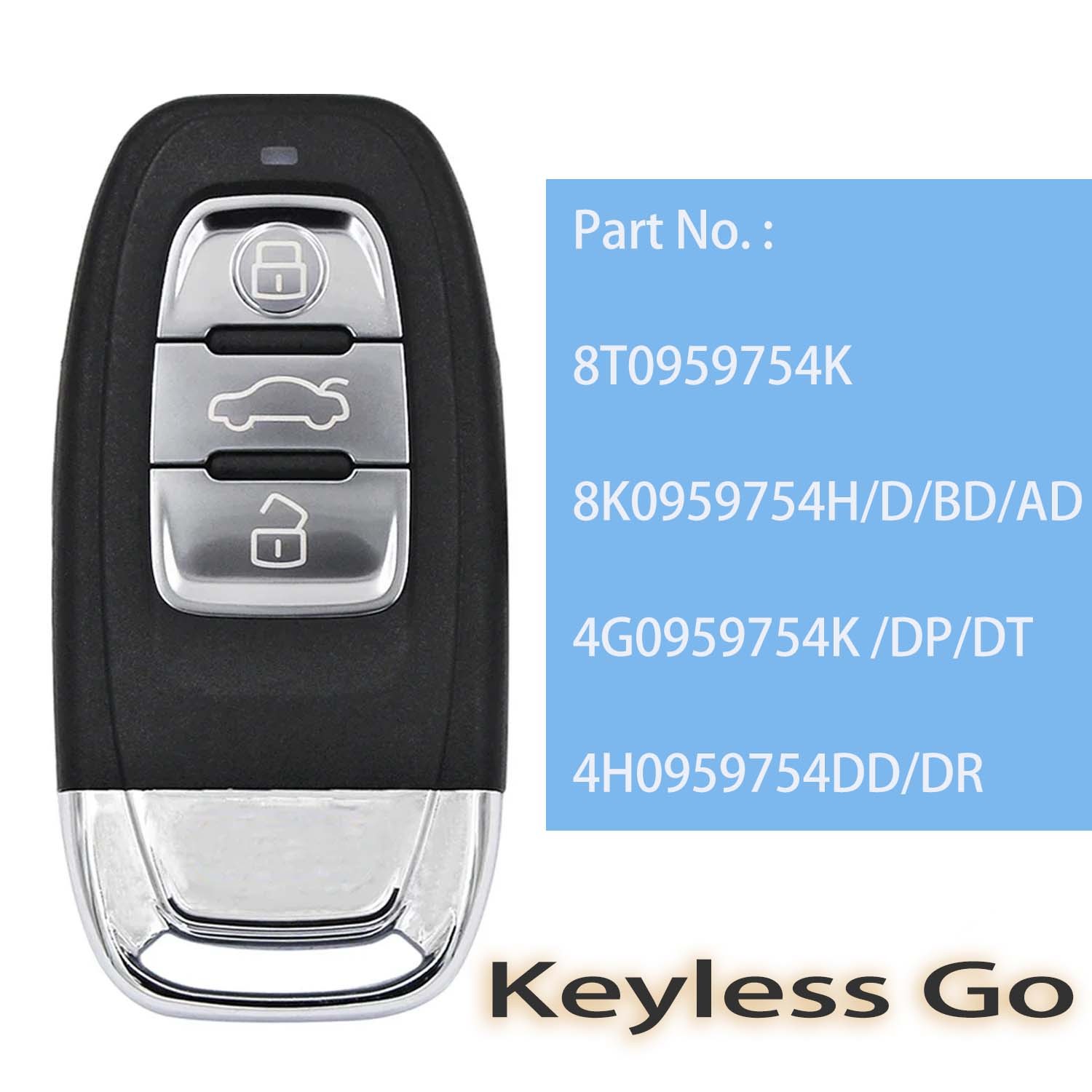 (868MHz) 8T0959754K Keyless Smart Remote Key Keyless-Go For Audi A4 A5