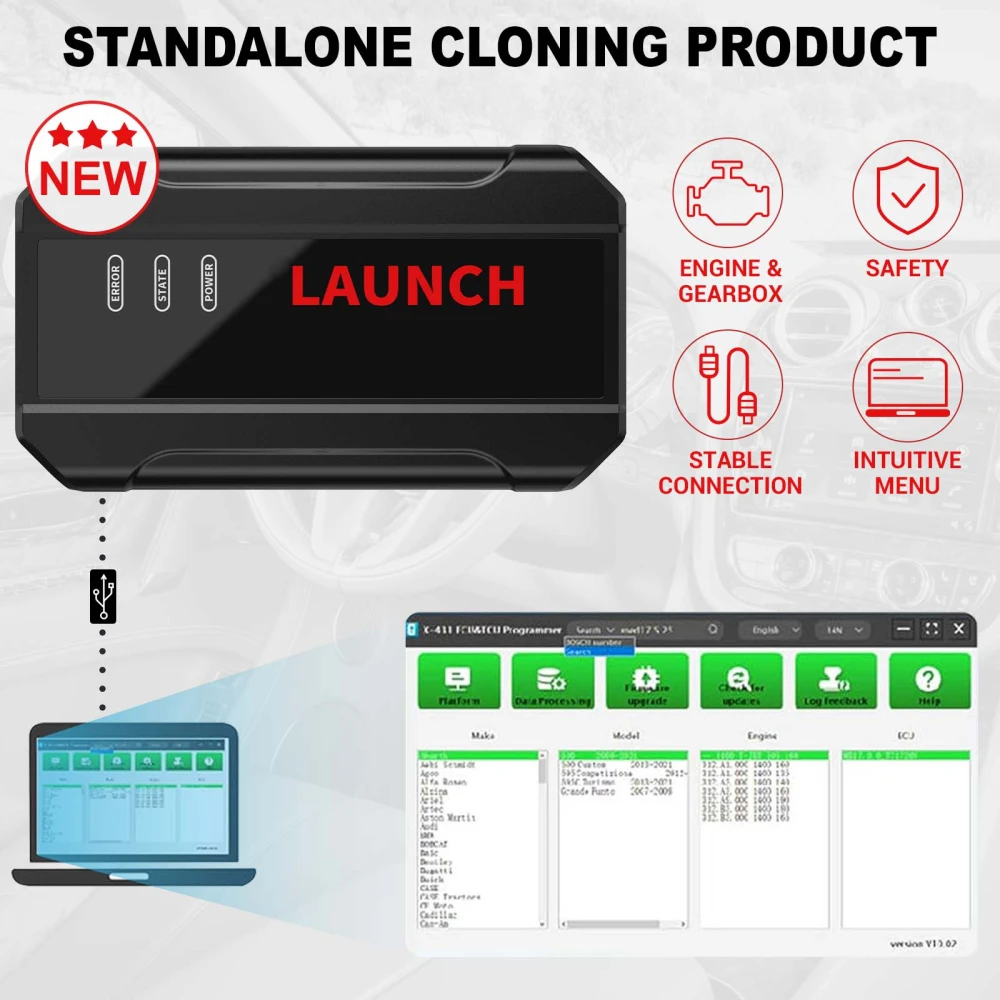 2025 Launch X-431 ECU & TCU Programmer Standalone Cloning Device 2D ...