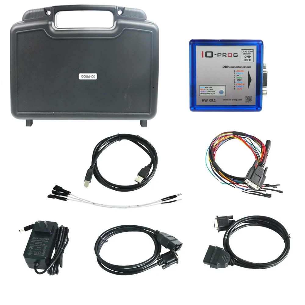 IO Prog Full Version with BSI PSA IO-Prog Opel ECU BCM TCM EPS K-line and CAN compatibility via BD9 connection and OBD I/O Terminal ECU Programmer for GM/OPEL