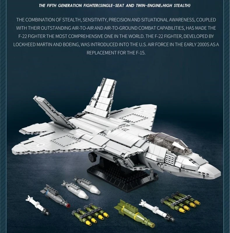 ReoBrix 33020 F-22 Fighter Military