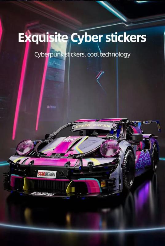 1:10 Building block sports car Technic 66623