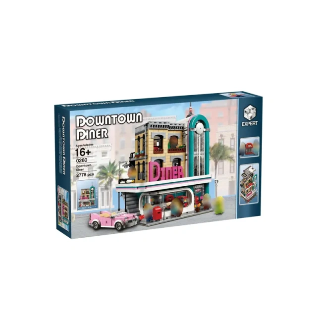 1:1 Set Delivery in Original box to Europe Creator Buildings Downtown Diner Modular 2480pcs block toys 10260