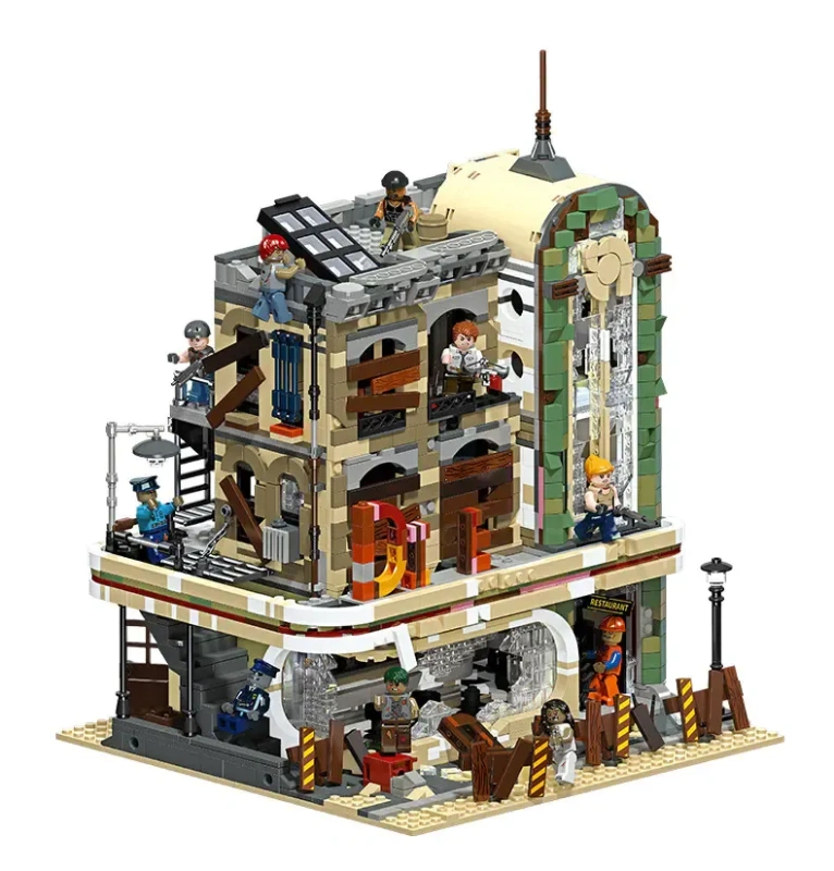JIESTAR Creator Movie MOC - Downtown Diner - Apocalypse Version  2795 PCS block toys 89101