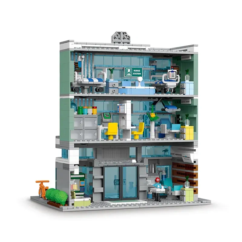 XMORK Creator Buildings Cities Hospital 1350 PCS block toys 20121