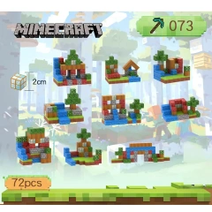 Magnetic block Minecraft Movie The red brick wall 72PCS block toys 073