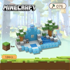 Magnetic block Minecraft Movie Gaming Snow mountain hut series 36~144PCS block toys 074/075/076/077