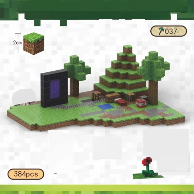 Magnetic block Minecraft Movie Gaming Portal Series 32PCS block toys 034/027/037/043