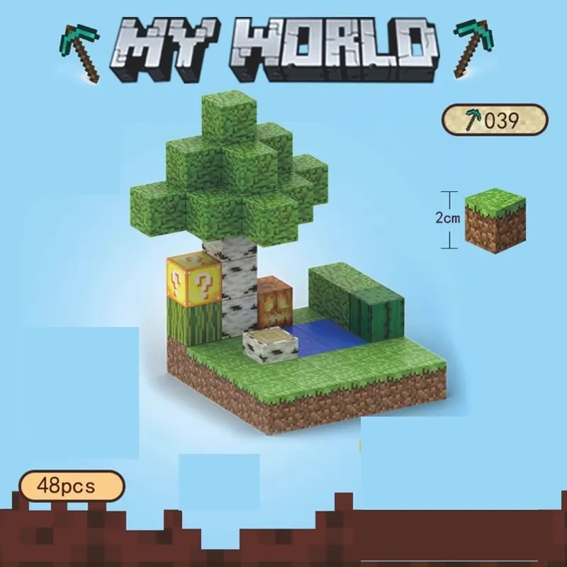 Magnetic block Minecraft Movie Mini Island Series 38PCS block toys 038/039/040