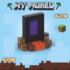 Magnetic block Minecraft Movie Gaming Portal Series 32PCS block toys 034/027/037/043
