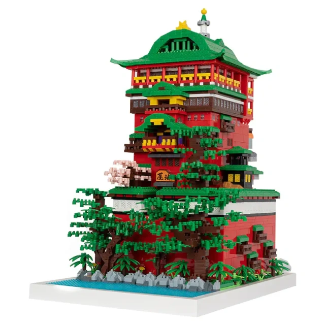 J-AREA Creator Movie Spirited Away Soup House 4208PCS block toys Miniature building blocks DMC002