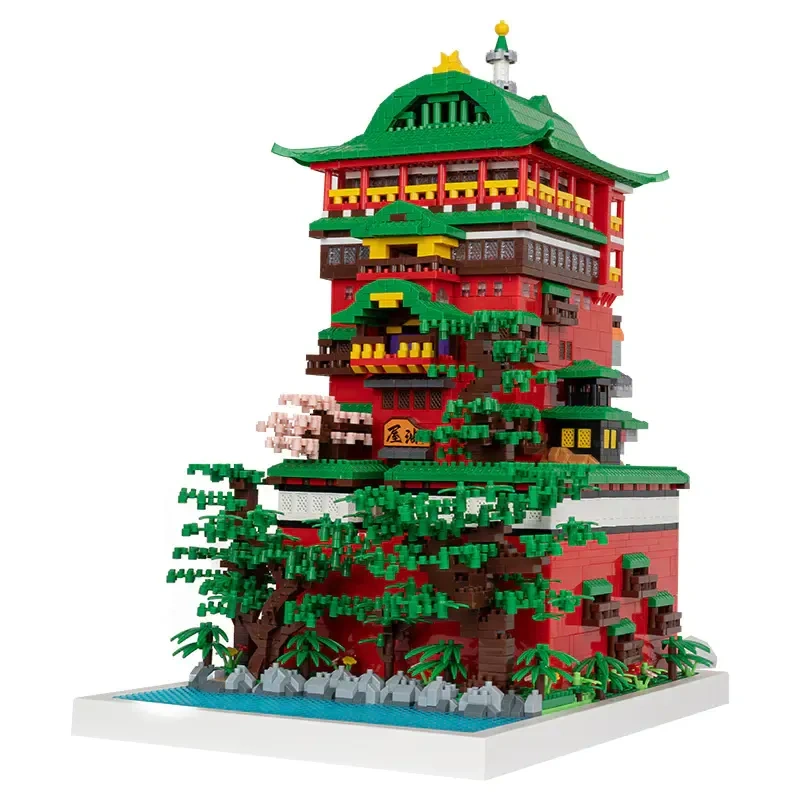 J-AREA Creator Movie Spirited Away Soup House 4208PCS block toys Miniature building blocks DMC002