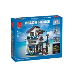 XMORK Creator Buildings 3 in 1 Street View series Beach House 813PCS block toys 20201