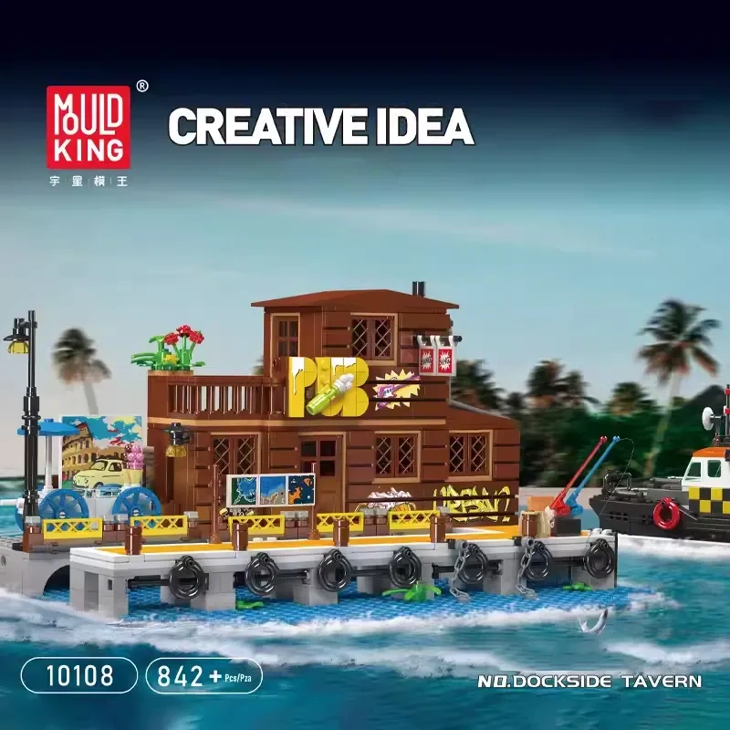 Mould King City Building Dockside Tavern 842 PCS block toys 10108