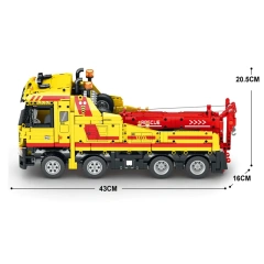 Reobrix Technic Car Yellow Wrecker 1910 PCS block toys 22012