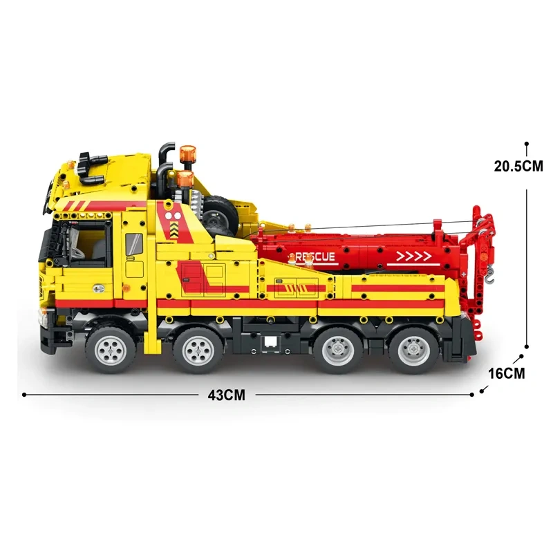 Reobrix Technic Car Yellow Wrecker 1910 PCS block toys 22012