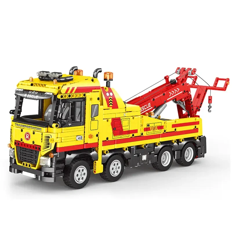 Reobrix Technic Car Yellow Wrecker 1910 PCS block toys 22012