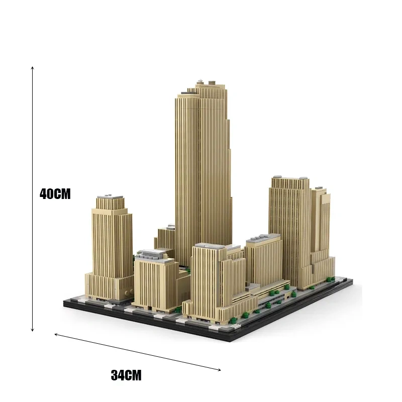 MOC Architecture Building Rockefeller Center 5999 PCS block toys 178781