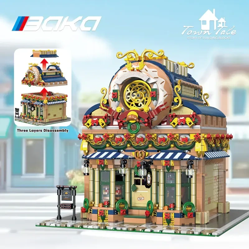 BaKa Creator Buildings Donut Dessert Workshop 3945 PCS block toys 33202