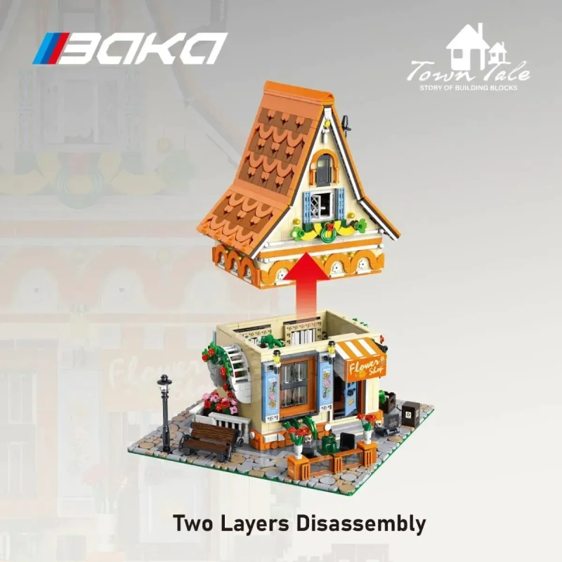 BaKa Creator Buildings Florist、Magic Flower Workshop 2445 PCS block toys 33206