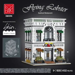XMORK Creator Buildings Seafood Restaurant 'Flying Lobster' Modular 3846 PCS block toys 10203