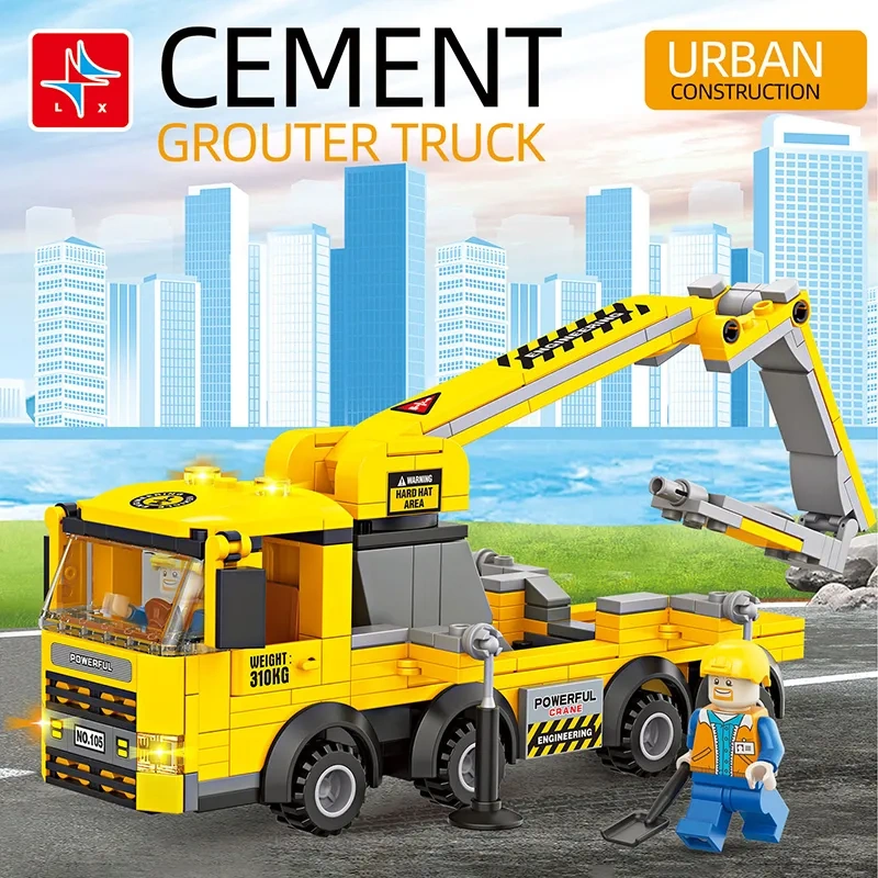 LX City Car Cement truck 320 ±PCS block toys 105/106