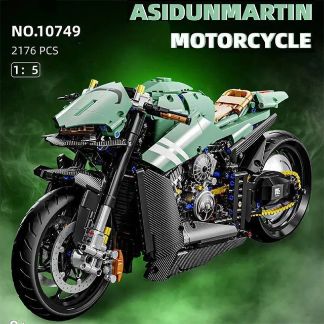 LERU Technic Vehicl car An Aston Martin Motorcycle 2176 PCS block toys 10749