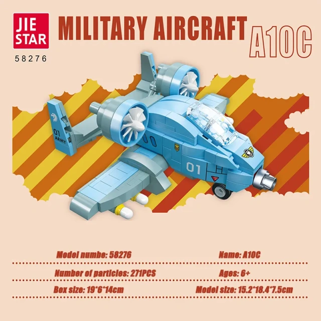JIESTAR Military Vehicl Mini Plane 290±PCS block toys 58273/58274/58275/58276