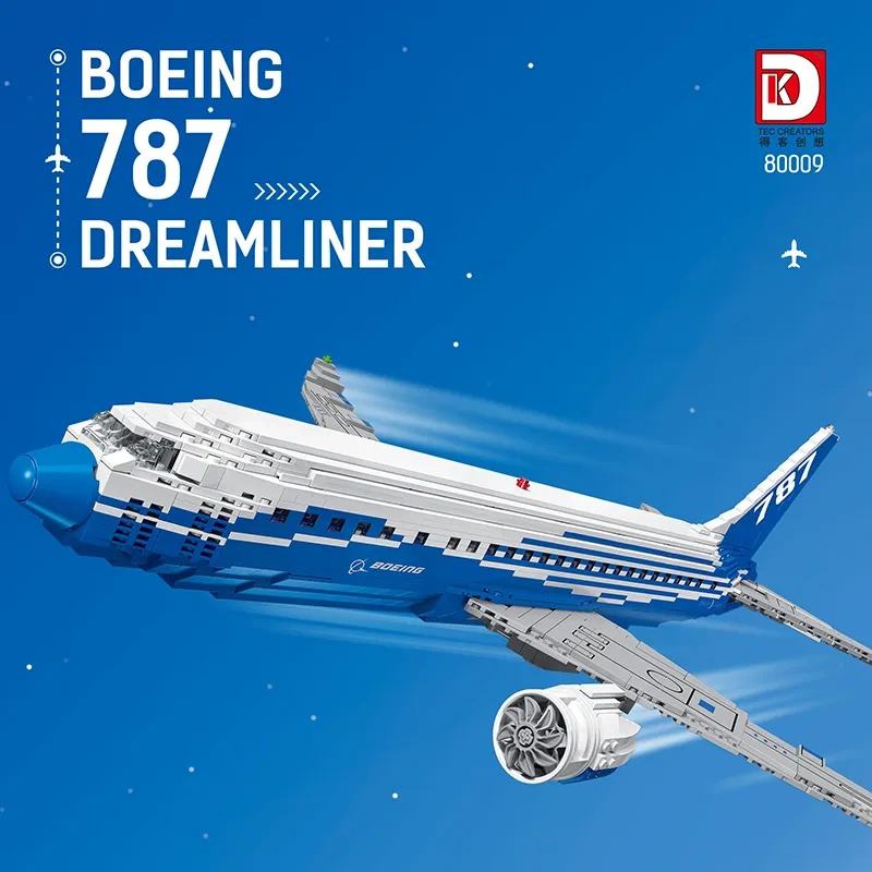 DK City Vehicl Boeing 787 1353 PCS block toys 80009