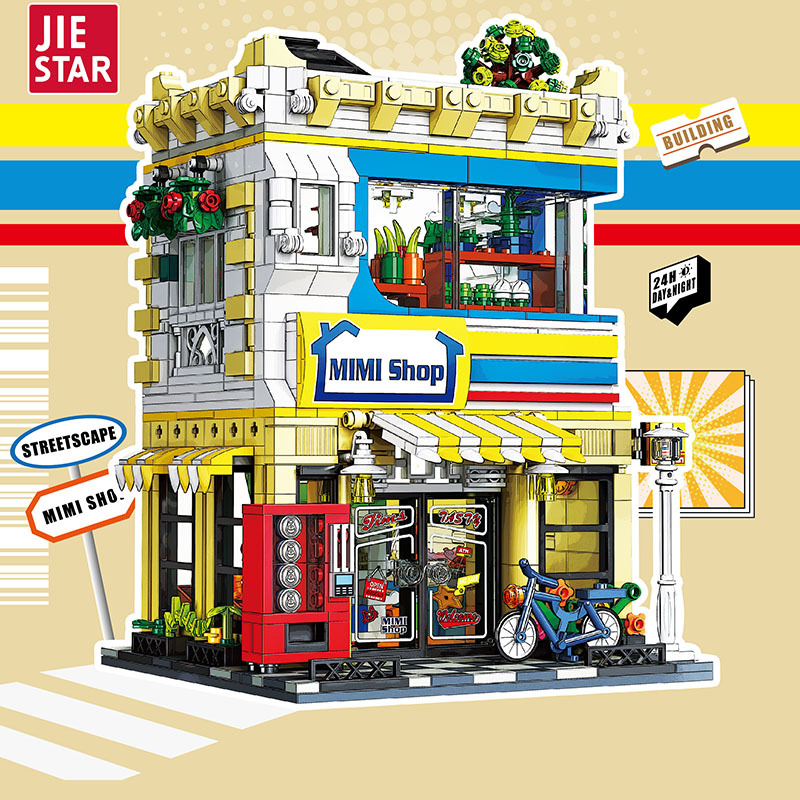 JIESTAR Creator Building Convenience Store Series 1310/1389PCS block toys 89116/89117