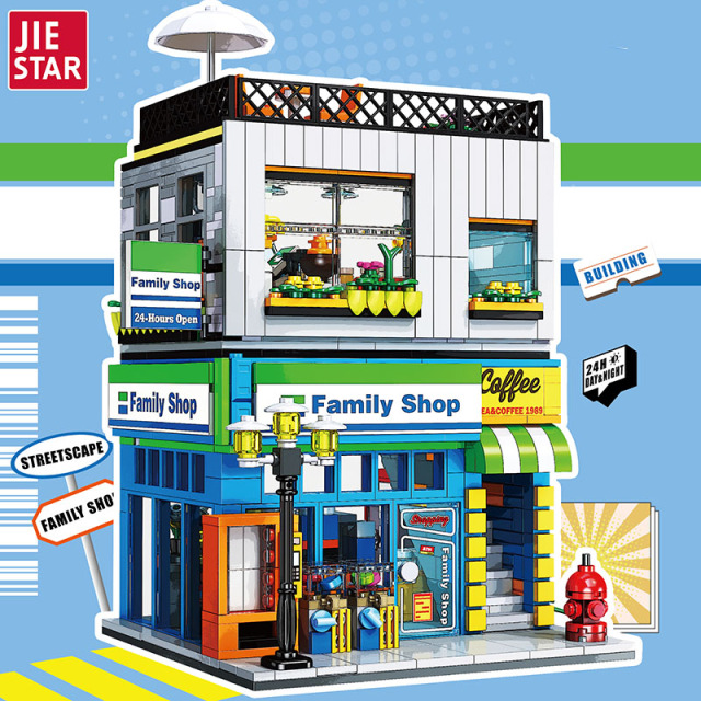 JIESTAR Creator Building Convenience Store Series 1310/1389PCS block toys 89116/89117