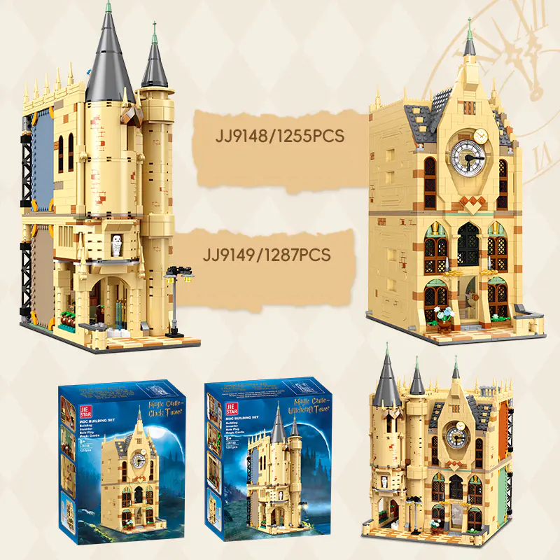 JIESTAR Harry Potter Movie Magic Castle 1255/1287 PCS block toys JJ9148/JJ9149