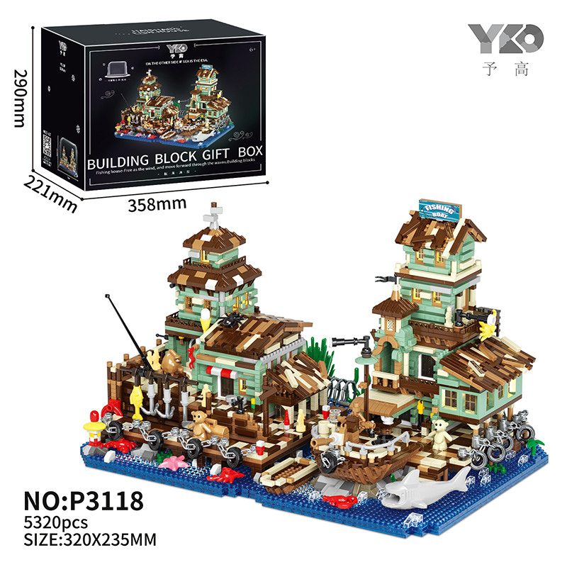YKO Creator Building Houseboat by the sea 2560-2760 PCS block toys P3116-P3118