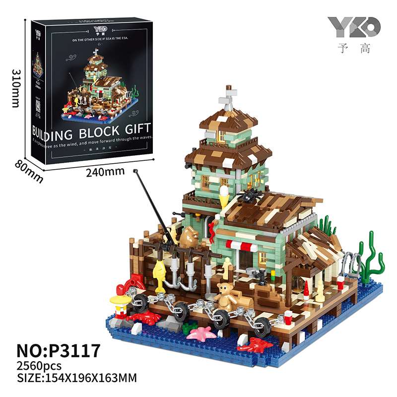 YKO Creator Building Houseboat by the sea 2560-2760 PCS block toys P3116-P3118