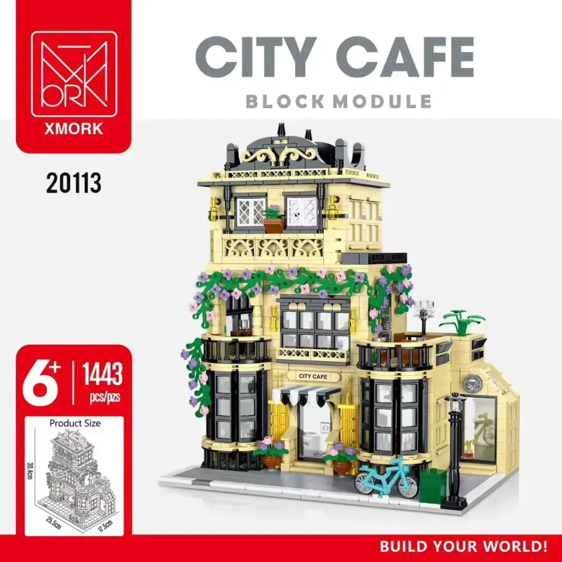 XMORK Creator Buildings City Cafe Block Module 1443PCS block toys 20113