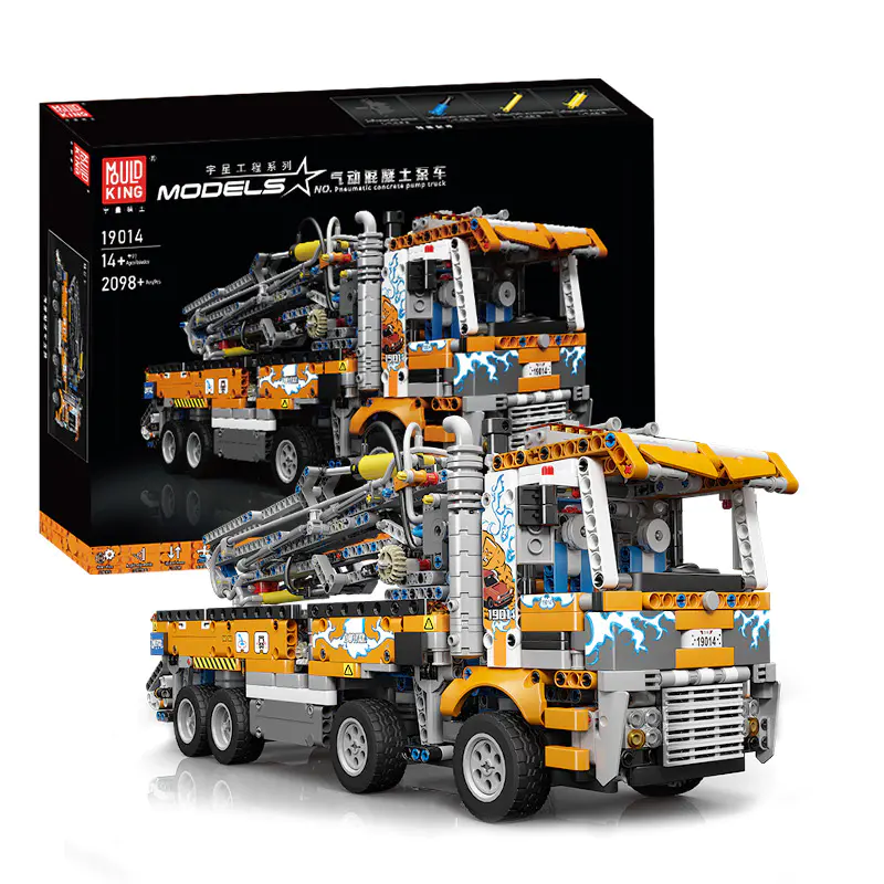Mould King Technic Car Pneumatic Concrete Pump Truck 2106 PCS block toys 19014