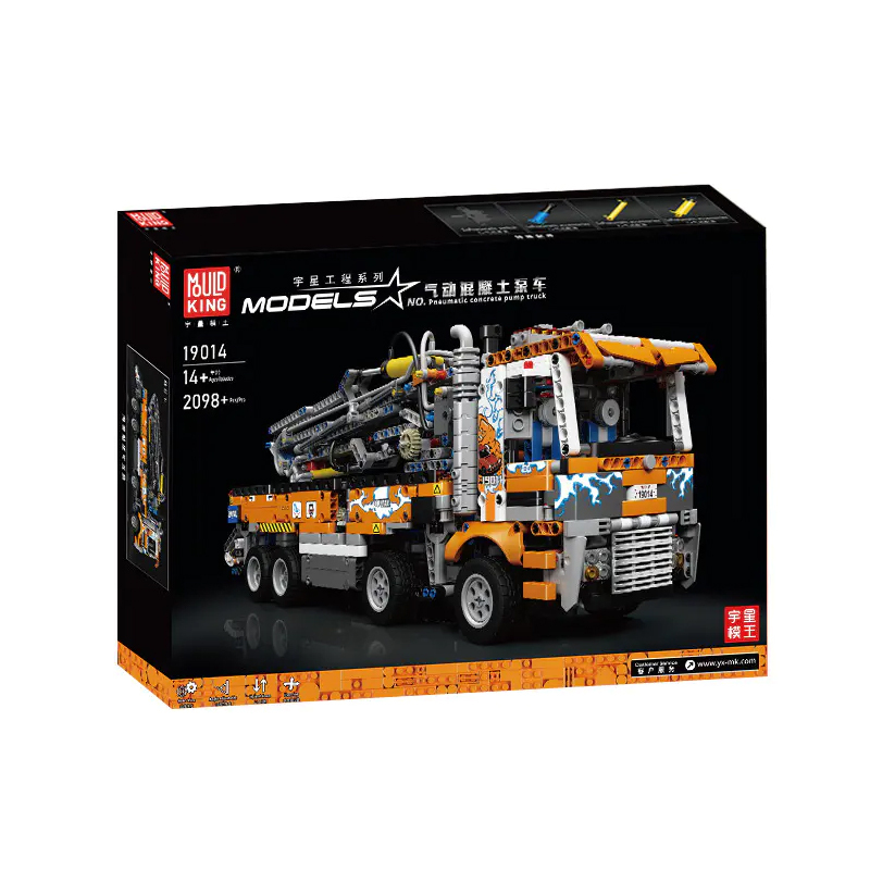 Mould King Technic Car Pneumatic Concrete Pump Truck 2106 PCS block toys 19014