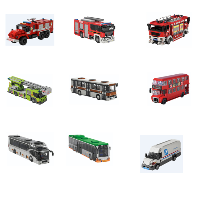 Xbert City Car Urban Public Service Series 400-2000PCS block toys 66021-66061