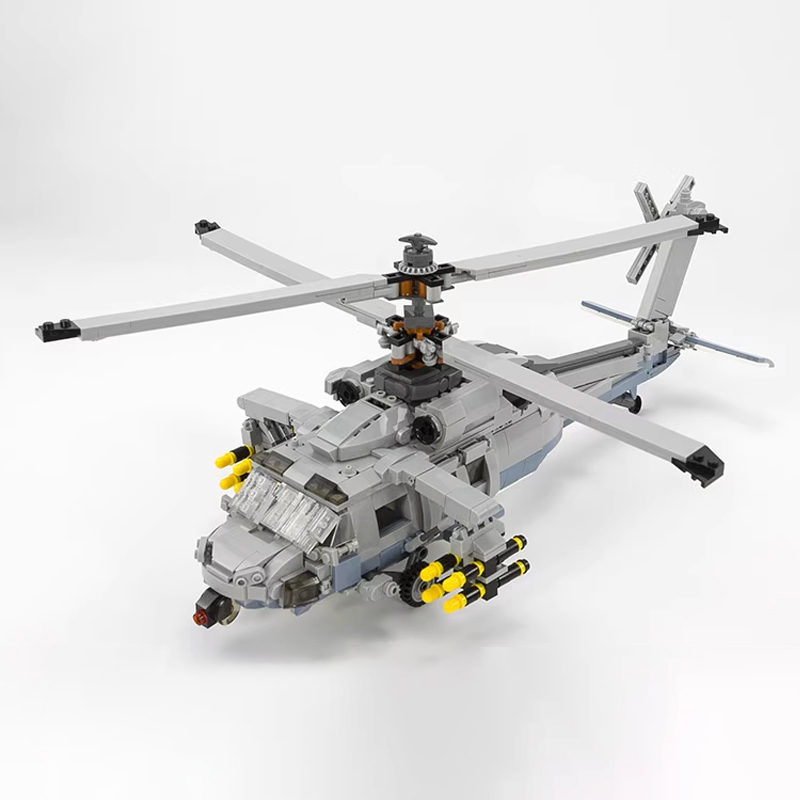 JIESTAR Military Vehicl Shipborne Helicopter 1264 PCS block toys 61047