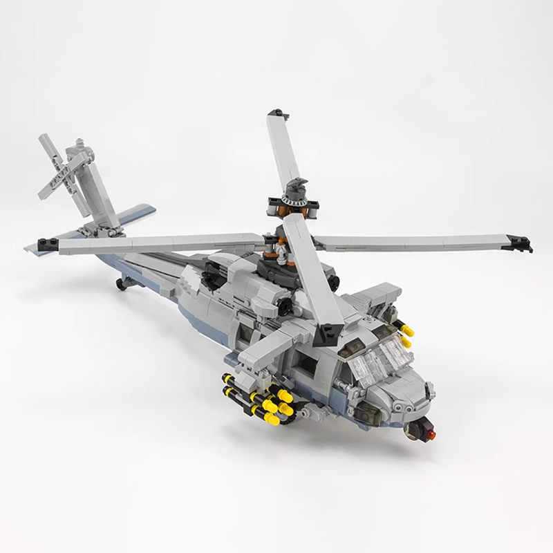 JIESTAR Military Vehicl Shipborne Helicopter 1264 PCS block toys 61047