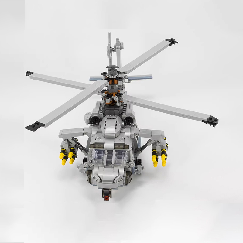 JIESTAR Military Vehicl Shipborne Helicopter 1264 PCS block toys 61047