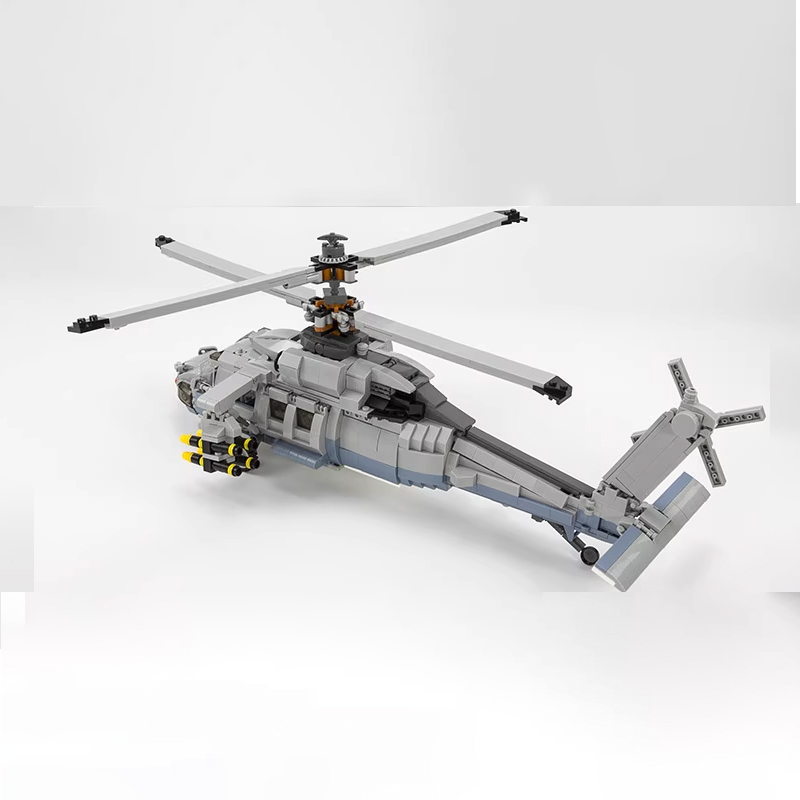 JIESTAR Military Vehicl Shipborne Helicopter 1264 PCS block toys 61047