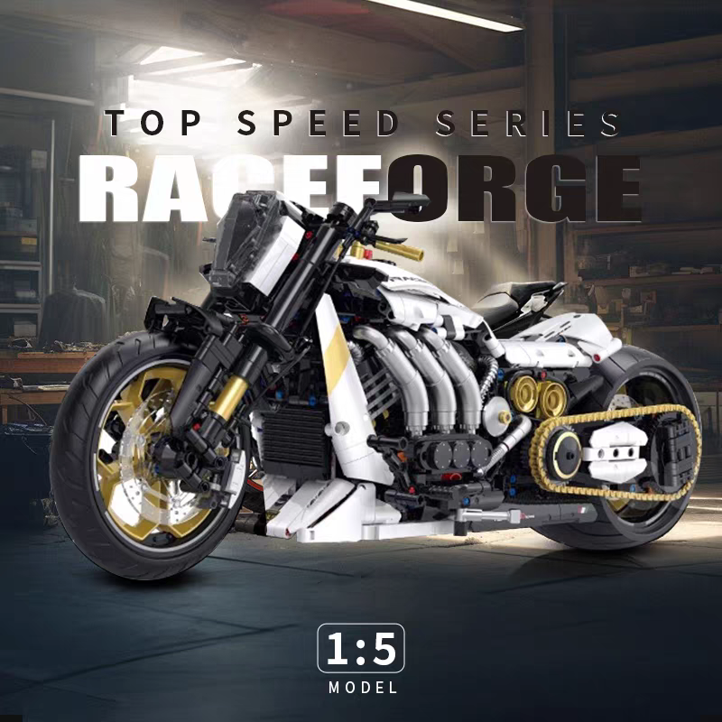 GULY Technic Car Raceforge Top Speed Motorcycle 2000PCS block toys 60522