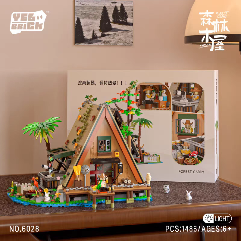 BRICK YES City Building Forest Cabin 1486PCS Mini block toys 6028