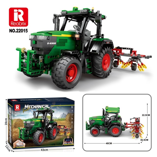 Reobrix Technic Car John Deere 6130 R Farm tractor 1664PCS block toys 22015