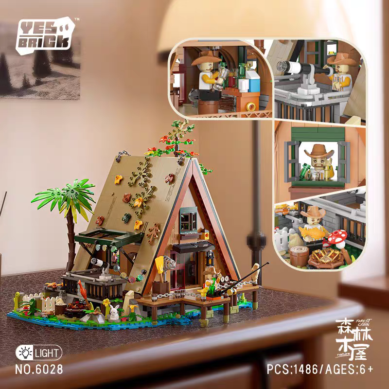 BRICK YES City Building Forest Cabin 1486PCS Mini block toys 6028