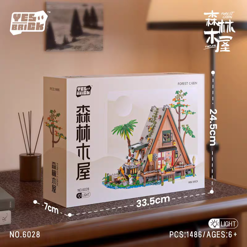 BRICK YES City Building Forest Cabin 1486PCS Mini block toys 6028