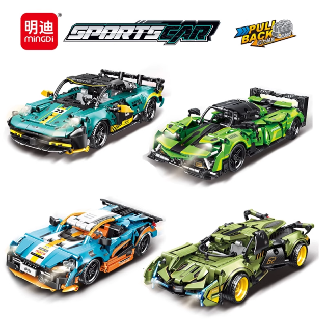 minGDi Creator Car Pull-back Race Car block toys K3143-K3146